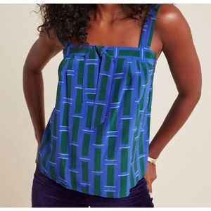 Anthropologie Corey Lynn Calter Large Blue Blouse NWT